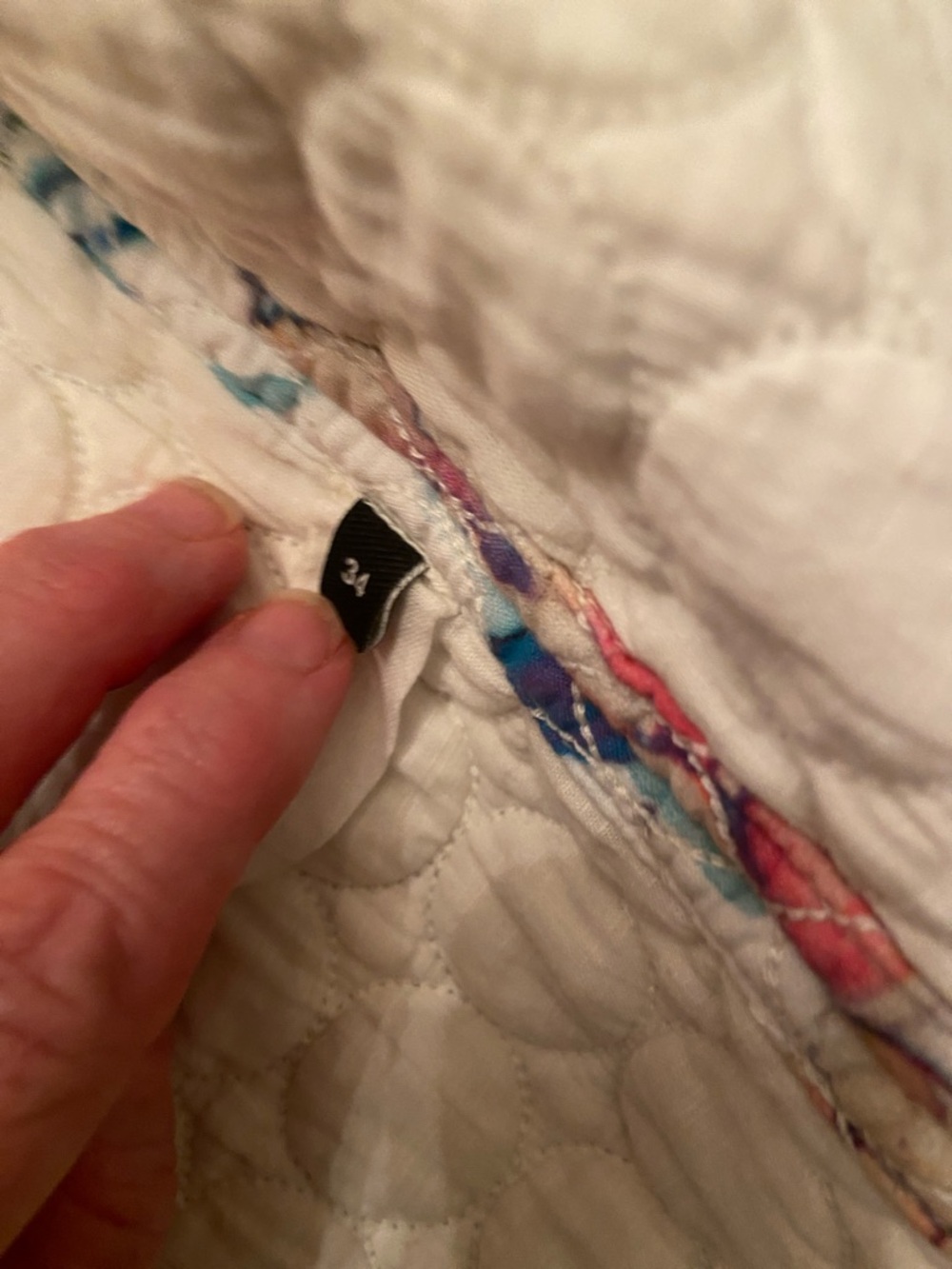 Isabel Marant White Quilted Cotton Floral Open Jacket with Navy Trim - Picture 7 of 10